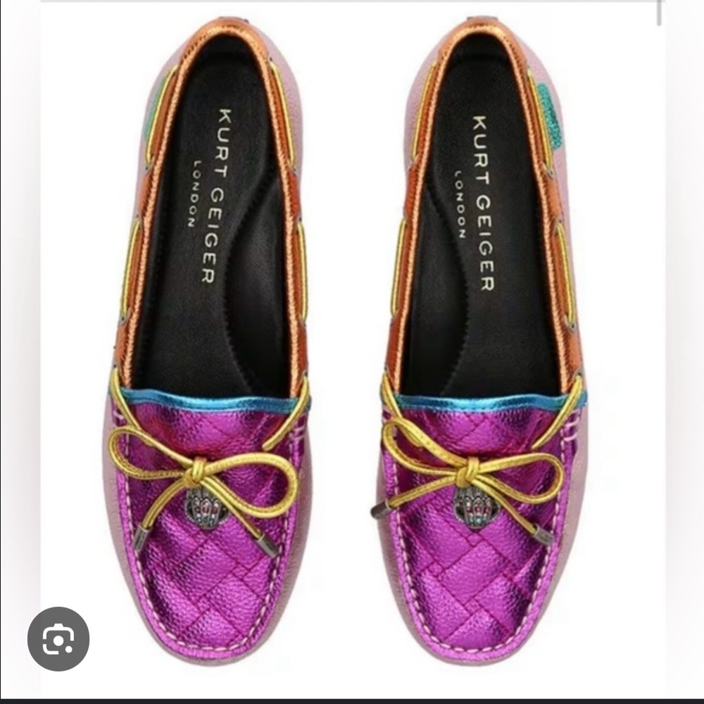 NWT Kurt Geiger Women's Purple and Orange Loafers
